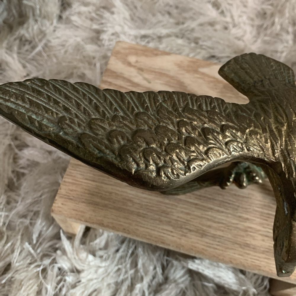 MCM Style Brass‎ Eagle On Branch Figure Made In Korea Vintage - Picture 6 of 17